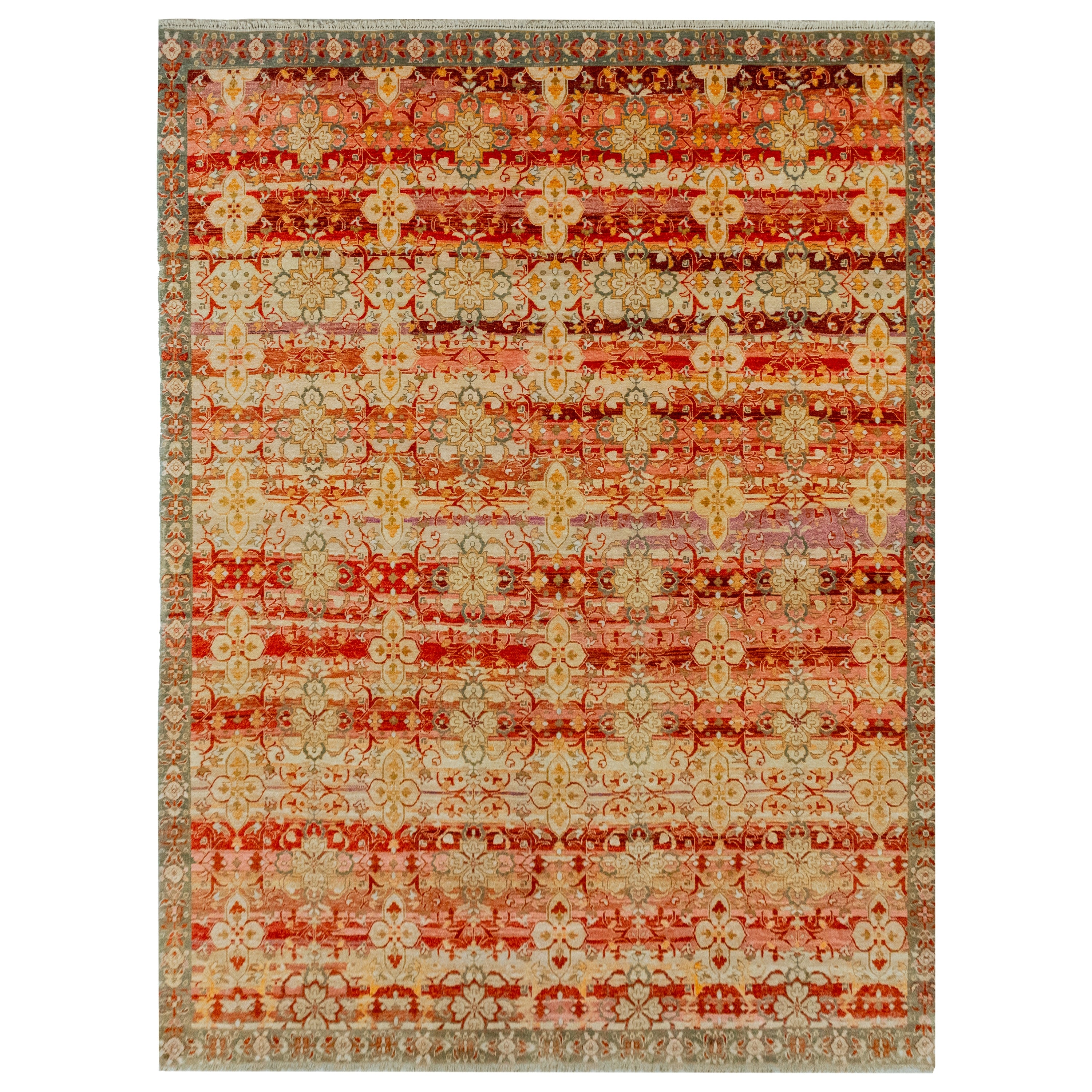 Transitional Hand-Knotted Wool Rug - 8' x 10' Default Title