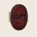 Victorian glass intaglio ring
