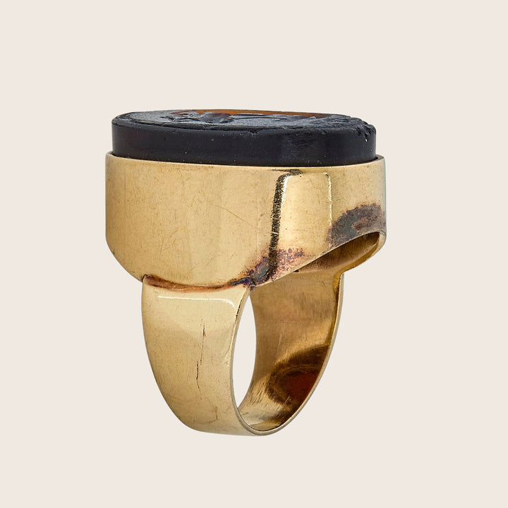Victorian glass intaglio ring