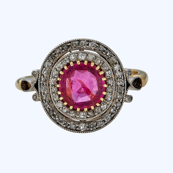 Belle Epoque 0.95 ct Burma ruby ring