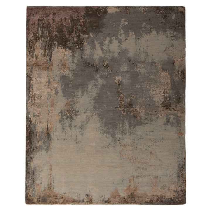 Modern Hand-Knotted Wool & Silk Rug - 8' x 10' Default Title