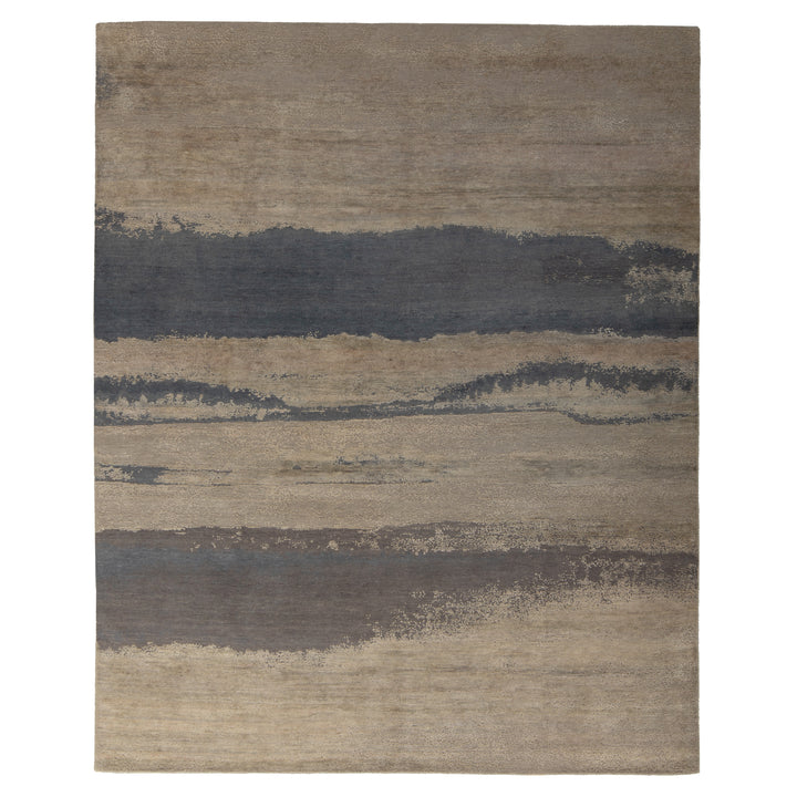 Modern Hand-Knotted Wool & Silk Rug - 8' x 10' Default Title