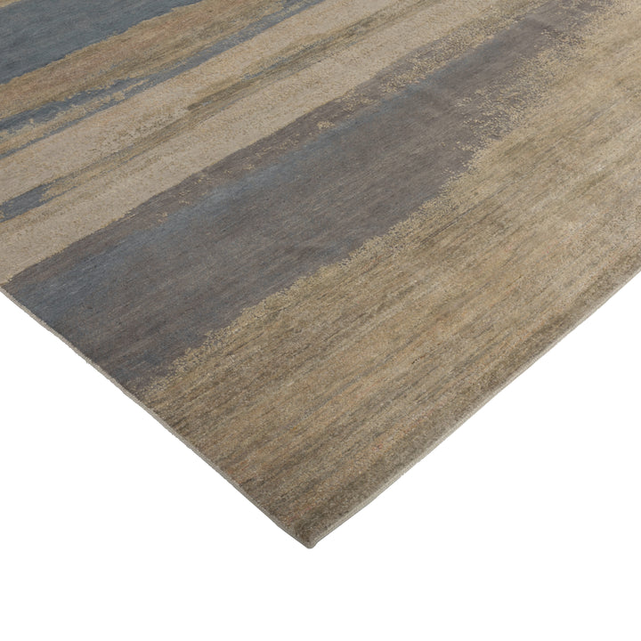 Modern Hand-Knotted Wool & Silk Rug - 8' x 10' Default Title