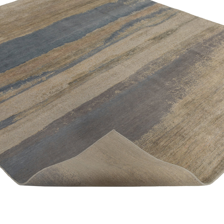 Modern Hand-Knotted Wool & Silk Rug - 8' x 10' Default Title