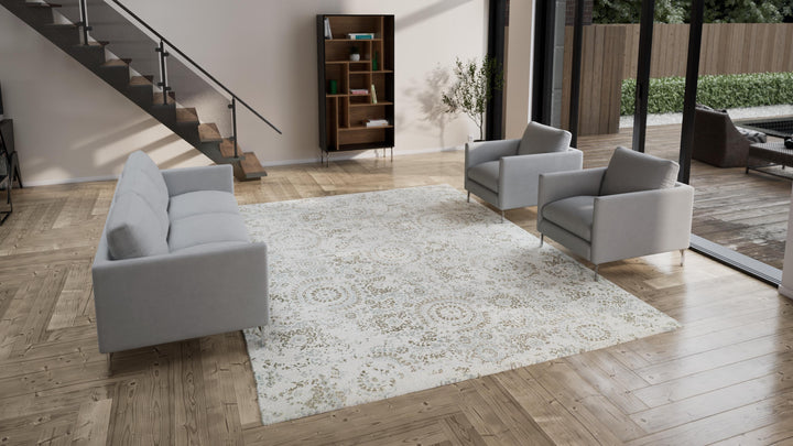 Ivory Transitional Wool Rug - 9'2" x 12'3"