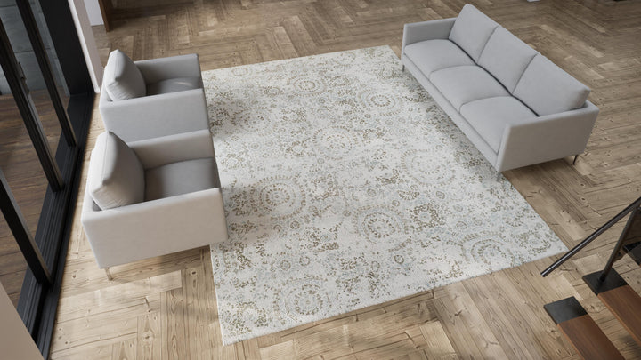 Ivory Transitional Wool Rug - 9'2" x 12'3"