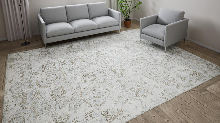 Ivory Transitional Wool Rug - 9'2" x 12'3"