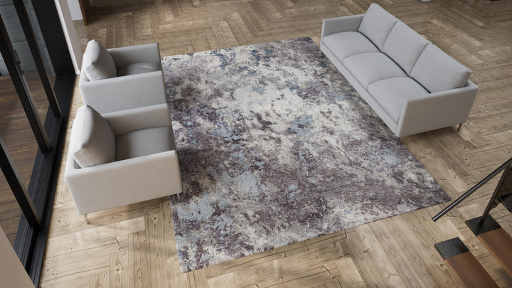 Grey Contemporary Wool Rug - 9'1" x 12'2"