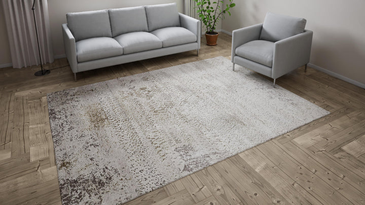 Grey Transitional Wool Cotton Blend Rug - 7'11" x 9'7"