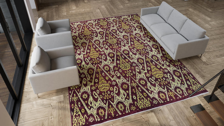 Purple Transitional Wool Cotton Blend Rug - 10'1" x 13'5"
