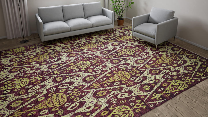 Purple Transitional Wool Cotton Blend Rug - 10'1" x 13'5"