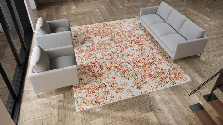 Ivory Transitional Wool Rug - 9'2" x 11'10"