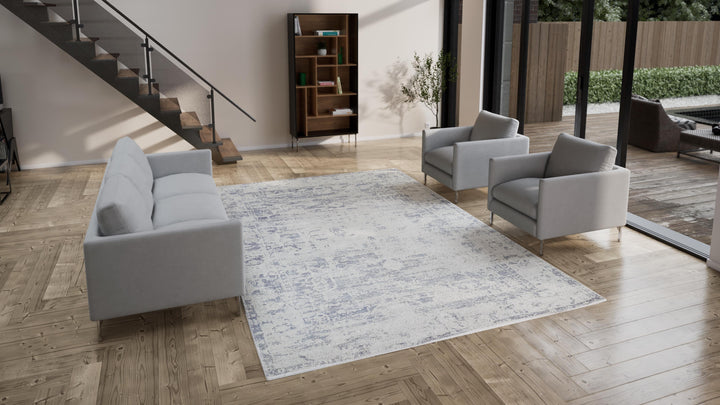 Grey Transitional Wool Cotton Blend Rug - 8'10" x 12'3"