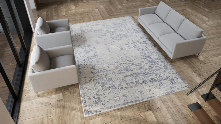 Grey Transitional Wool Cotton Blend Rug - 8'10" x 12'3"