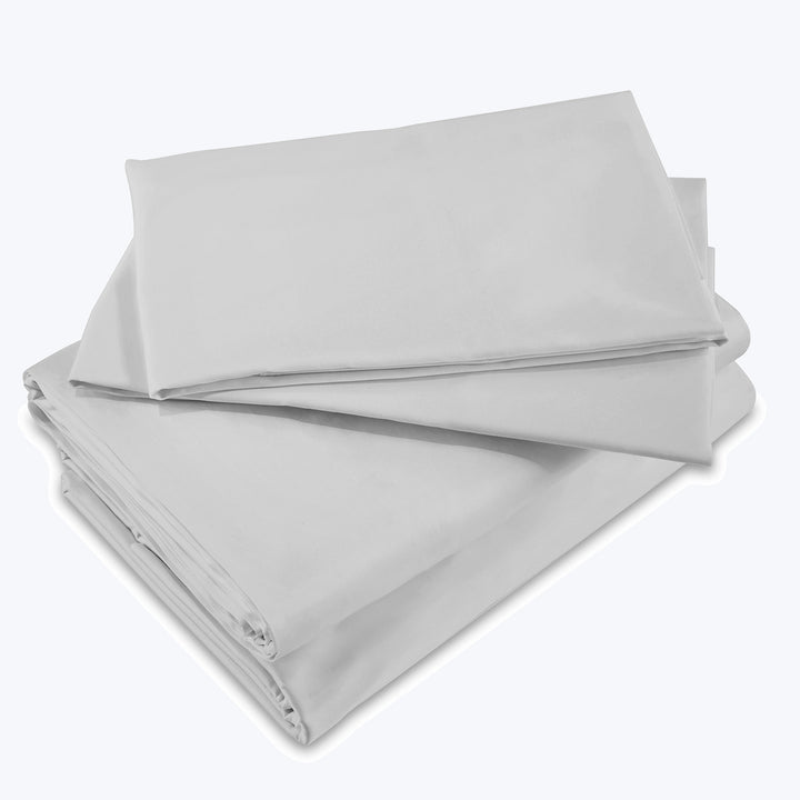 Lineare Sateen Sheets & Pillowcases, Pearl Sheet Set / King