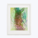 Ethereal tree artwork with pastel colors framed in modern style.