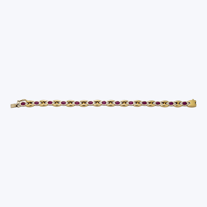 Yellow and White gold ruby bracelet