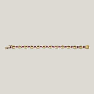 Yellow and White gold ruby bracelet - hover