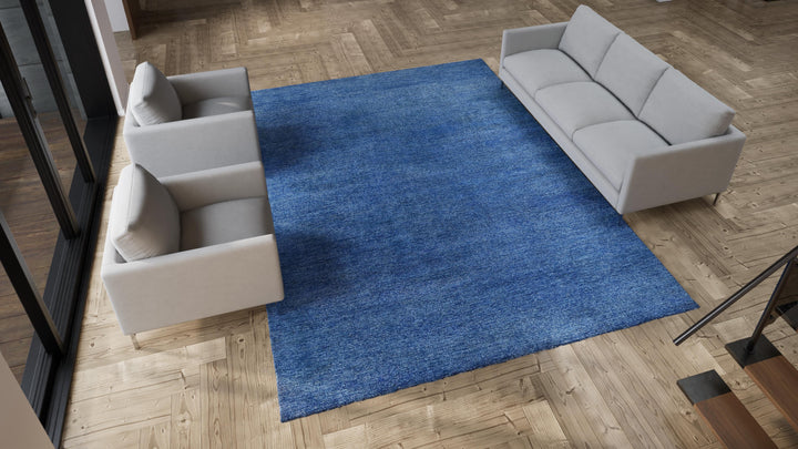 Distressed Solid Wool Area Rug - 9' x 12'