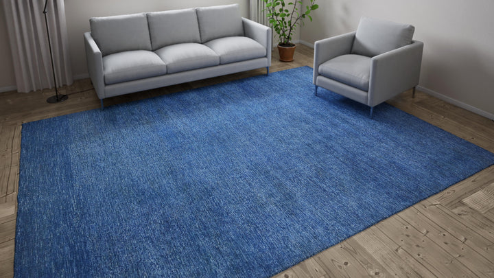 Distressed Solid Wool Area Rug - 9' x 12'