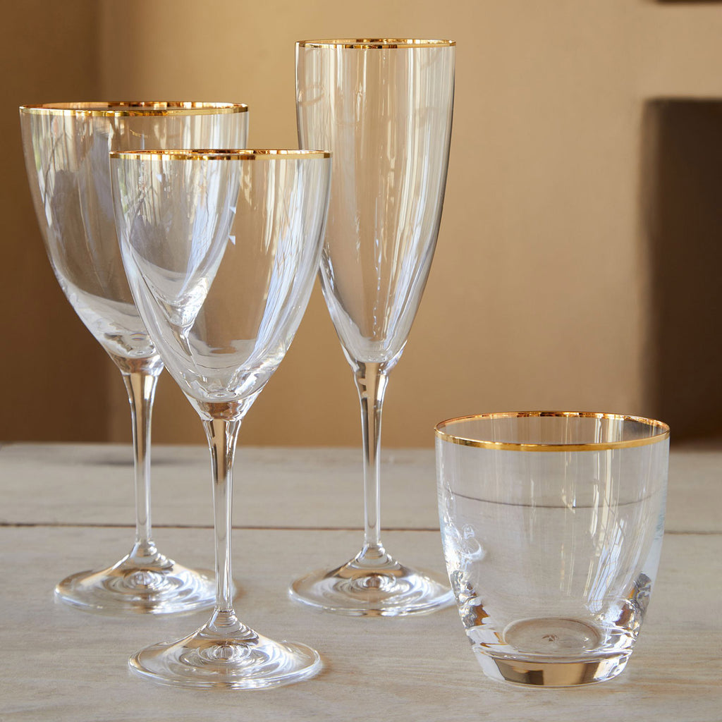 Sensa Water Glass with Golden Rim, Set of 6