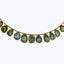 Rosecut multi green/blue tourmaline necklace, 22k bezel, 20k beads