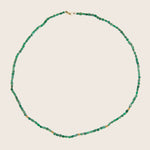 Beaded emerald crystals necklace, 5 22k beads