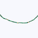 Beaded emerald crystals necklace, 5 22k beads