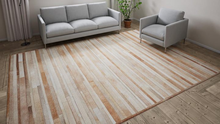 Modern Handwoven Hide Rug - 9' x 12'