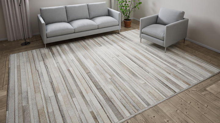 Modern Handwoven Hide Rug - 9' x 12'