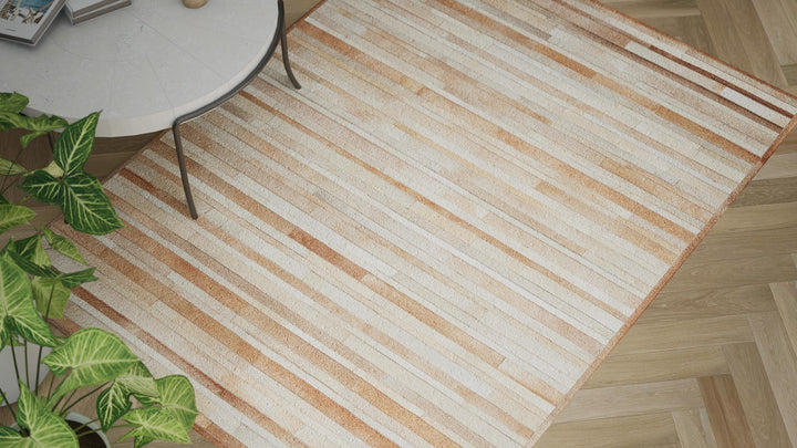 Modern Handwoven Hide Rug - 5'6" x 7'5"