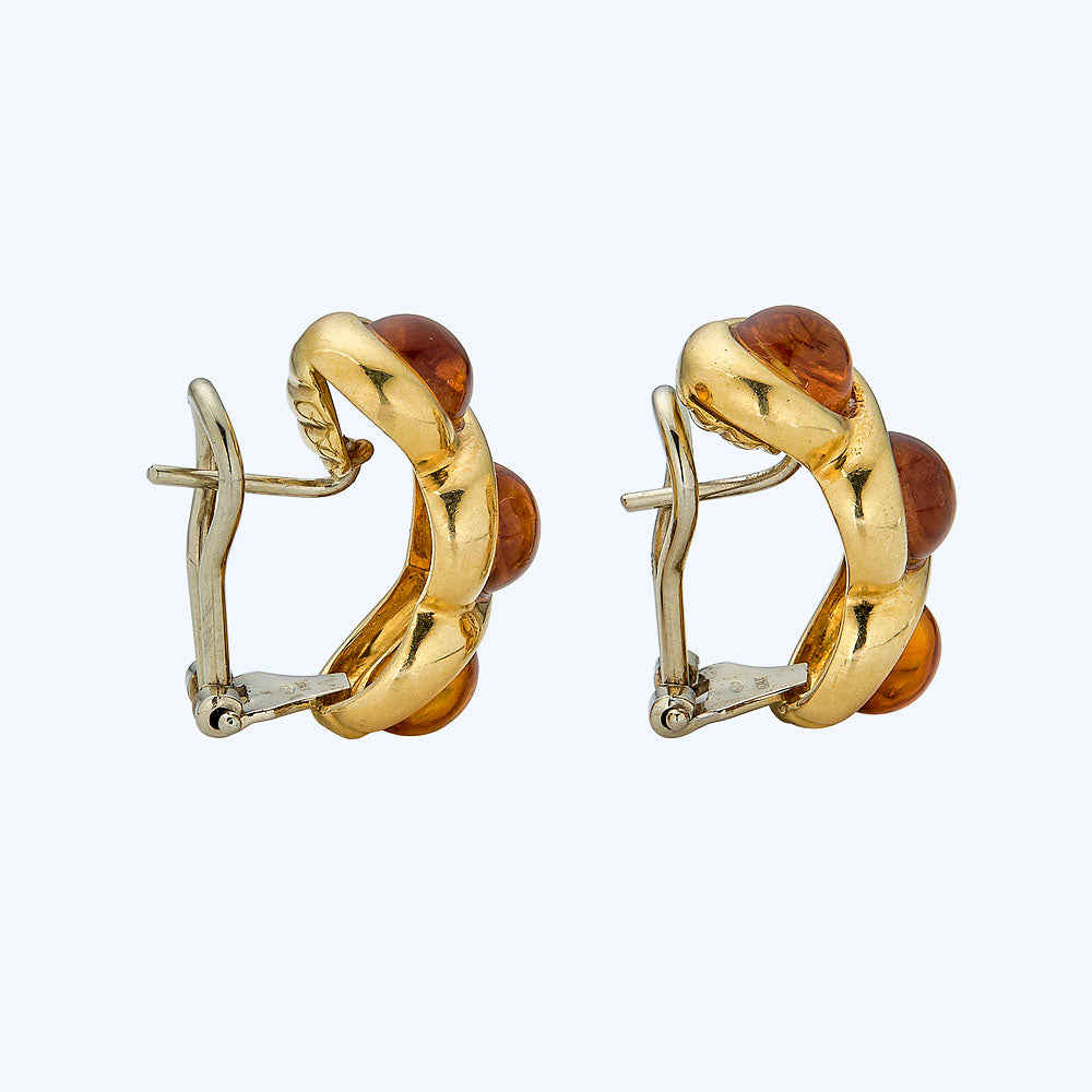 1980s Gold Citrine Hoops