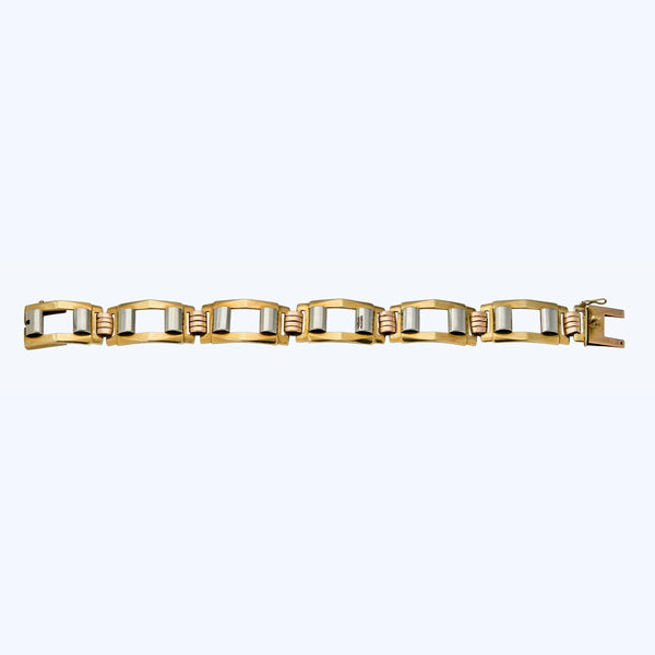 1940s French Tricolor Gold Bracelet