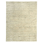 Neutral textured area rug with plush pile in beige and off-white.