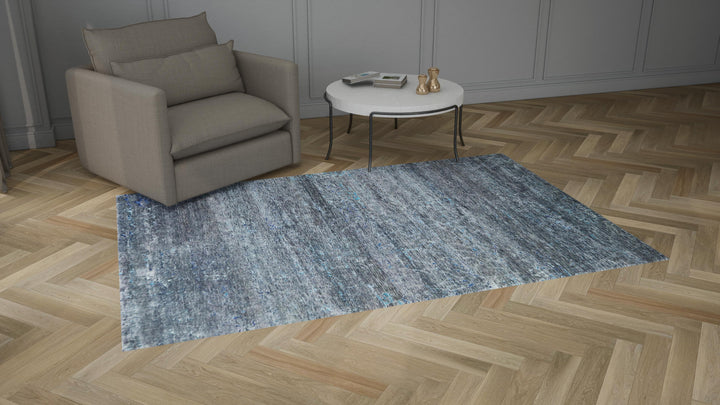 Blue Nu Vibrant Modern Tibetan Wool Rug