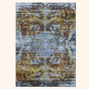 Nu Vibrant Silk Rug - Midnight Sunburst-8'1" x 10'2" - hover