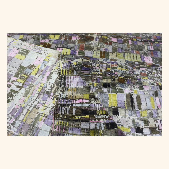 Grey Modern Silk Rug - 10' x 14' Default Title