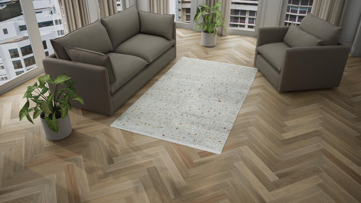 Grey Modern Wool Rug - 5' x 8'6"