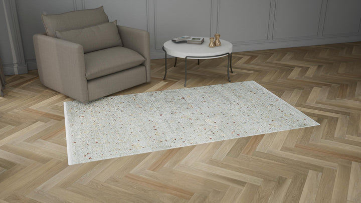 Grey Modern Wool Rug - 5' x 8'6"