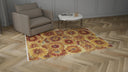 Gold and Red Modern Wool Rug - 6'1" x 8'10"