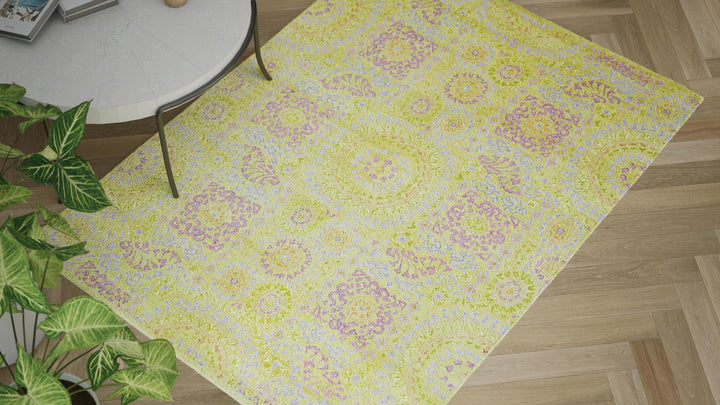 Green Transitional Wool Rug - 5'1" x 7'7"