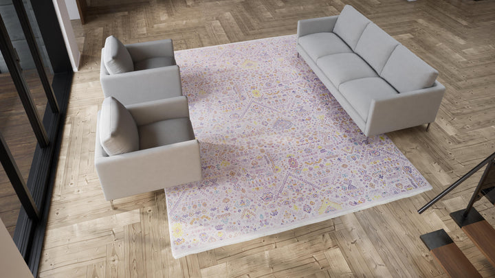 Purple Transitional Wool Rug - 9'1" x 12'3"