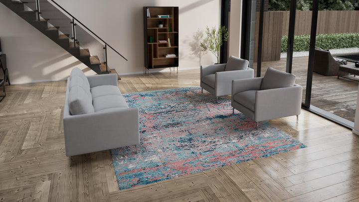 Multi Modern Wool Rug - 9'2" x 11'7"