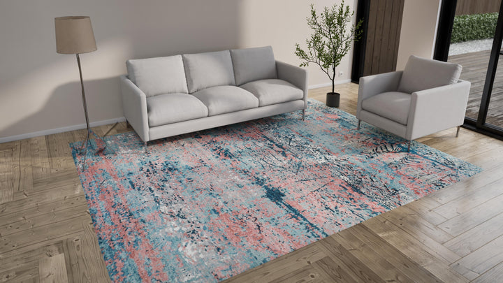 Multi Modern Wool Rug - 9'2" x 11'7"