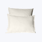 Lineare Sateen Duvet & Shams, Ivory Pillow Sham / Standard