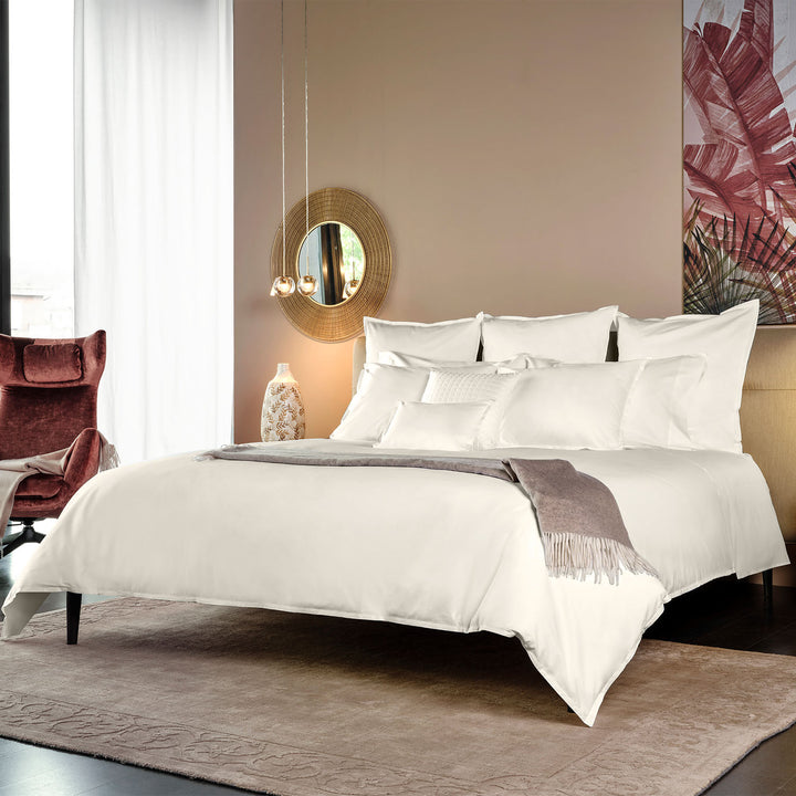 Lineare Sateen Duvet & Shams, Ivory Duvet Cover / King