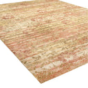 Pink & Yellow Floral Treillage Silk Rug - 10' x 14'