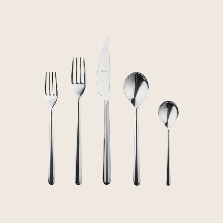 Linea Flatware, Mirror Finish Stainless Steel / 5 Piece