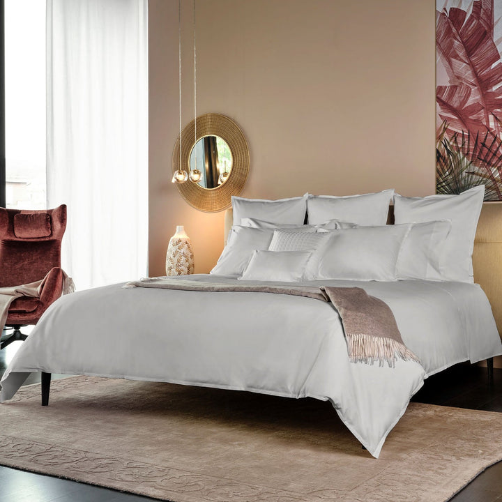 Lineare Sateen Duvet & Shams, Pearl Duvet Cover / King