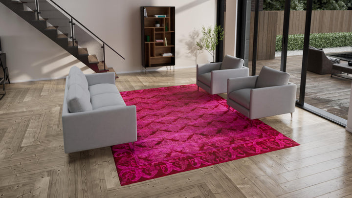 Pink Samsara Wool Rug - 8'10" x 11'8"